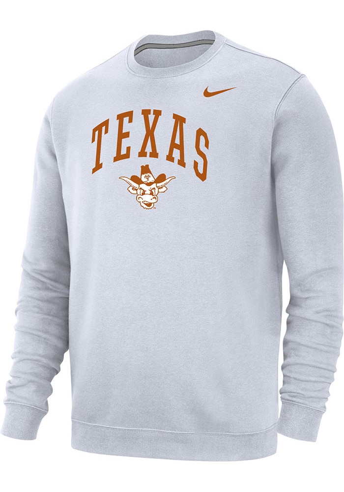 Nike Texas Longhorns Mens WHITE Club Fleece Crew Sweatshirt - 19861850
