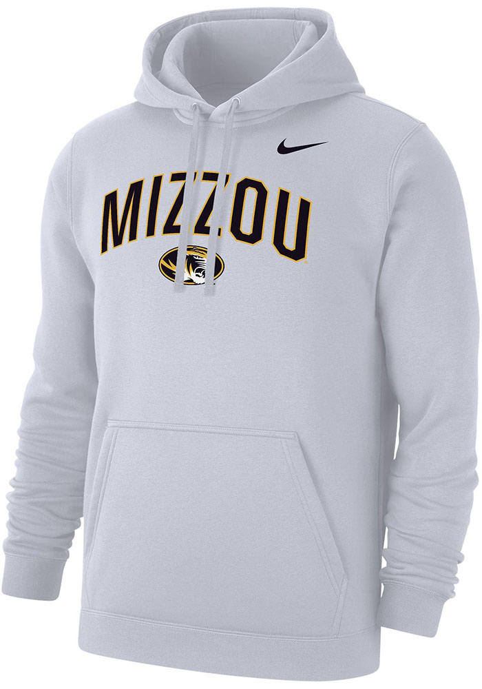 Nike Missouri Tigers Mens WHITE Club Fleece Arch Mascot Hoodie