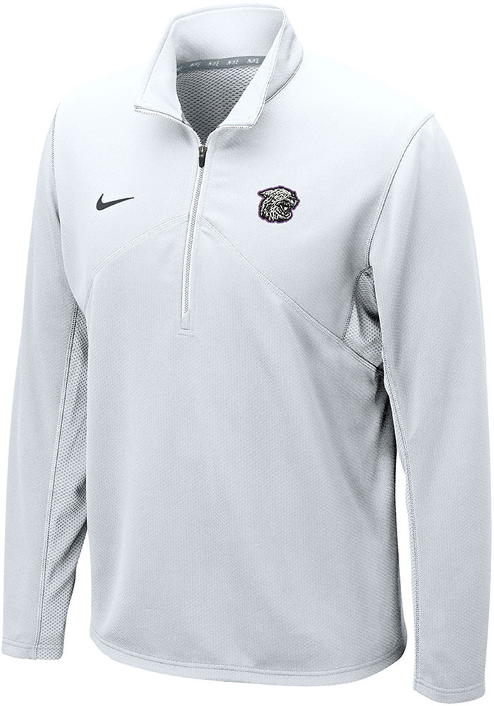 Nike Mens WHITE K-State Wildcats Training Long Sleeve Qtr Zip