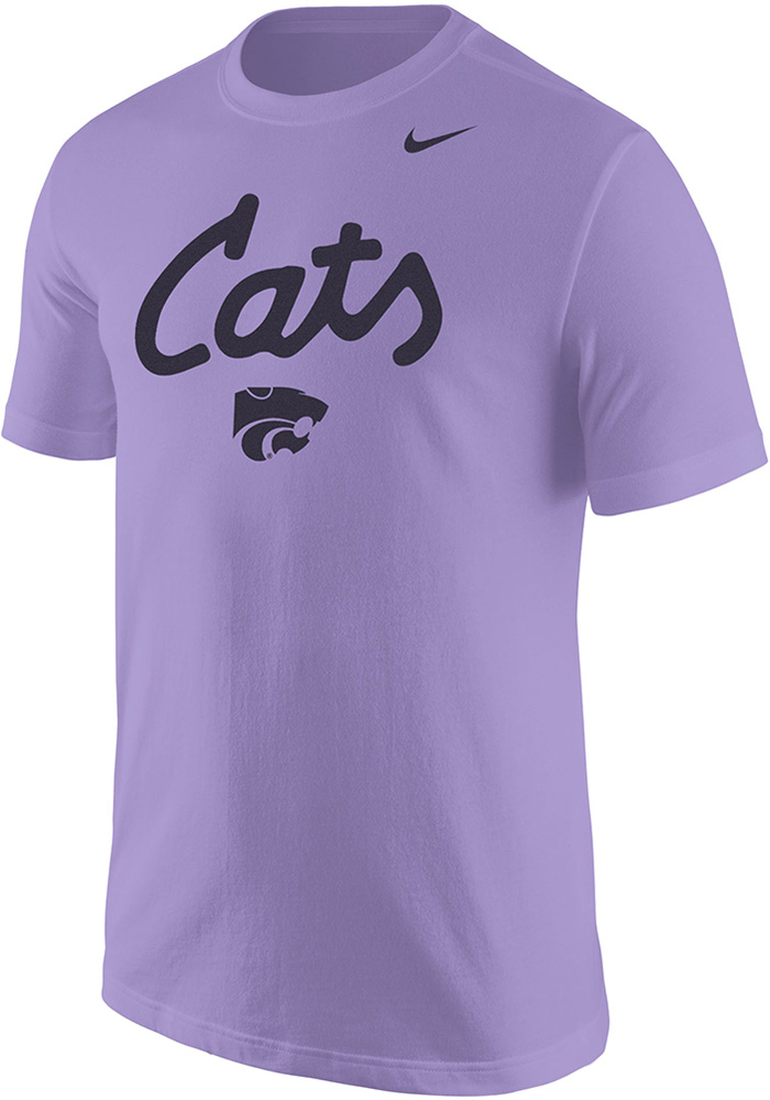 Nike LAVENDER K-State Wildcats Script Core Short Sleeve T Shirt