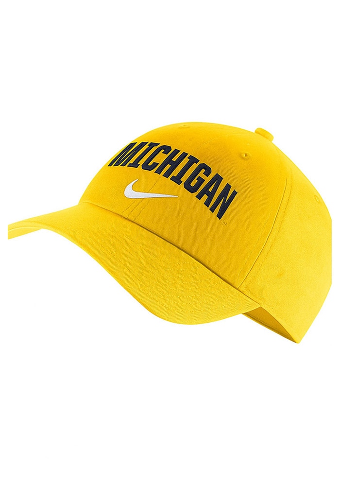 Nike Michigan Wolverines YELLOW H86 Arch Adjustable Hat - 19866447