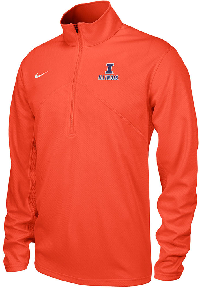 Nike Illinois Fighting Illini Mens ORANGE Mascot Wordmark Pullover