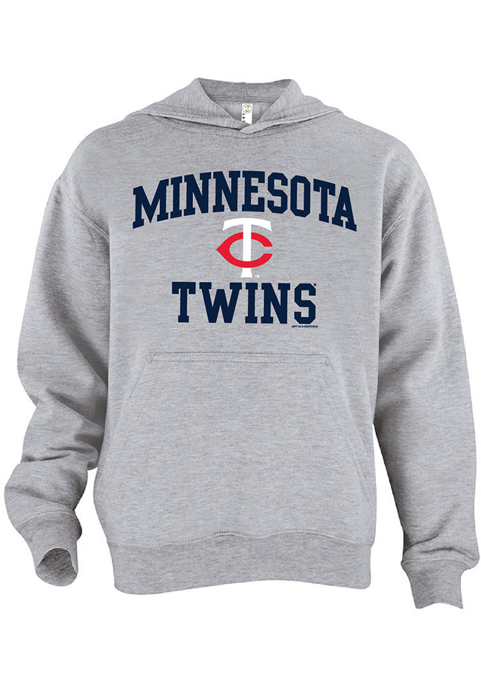 Minnesota Twins Youth HEATHERGREY #1 Design Long Sleeve Hoodie