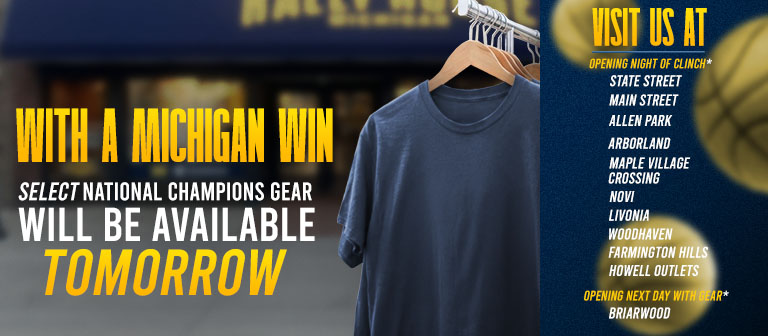 with a Michigan win select national champions gear will be available tomorrow