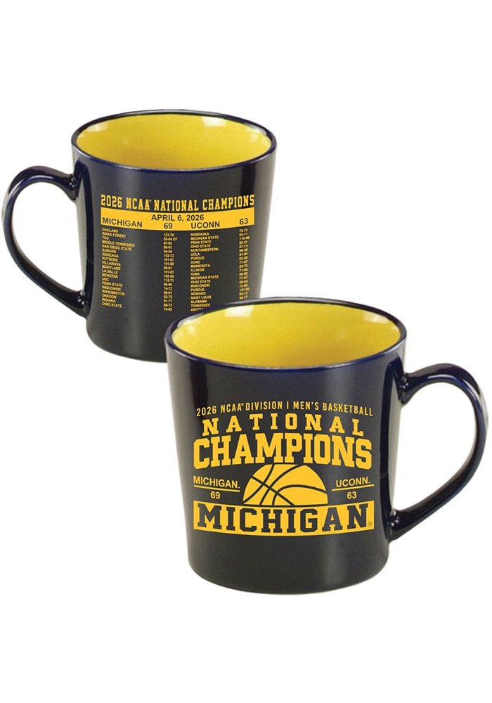 Michigan Wolverines BLUE 21oz 2026 MBB Nat Champ Scoreboard Ceramic Mug -  26692699