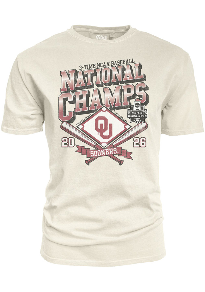 Blue 84 Oklahoma Sooners IVORY 2026 College World Series 3- Time