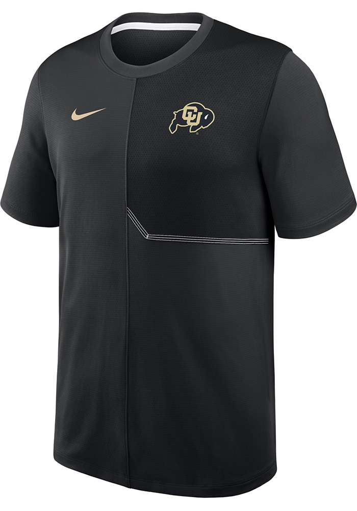 Nike Colorado Buffaloes BLACK Dri-Fit Coach Short Sleeve T Shirt