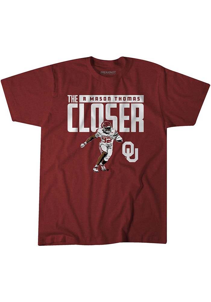 R Mason Thomas Oklahoma Sooners CRIMSON The Closer Short Sleeve