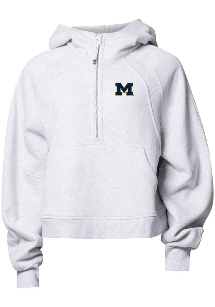 lululemon Michigan Wolverines Womens GREY HEATHER Scuba Half Zip