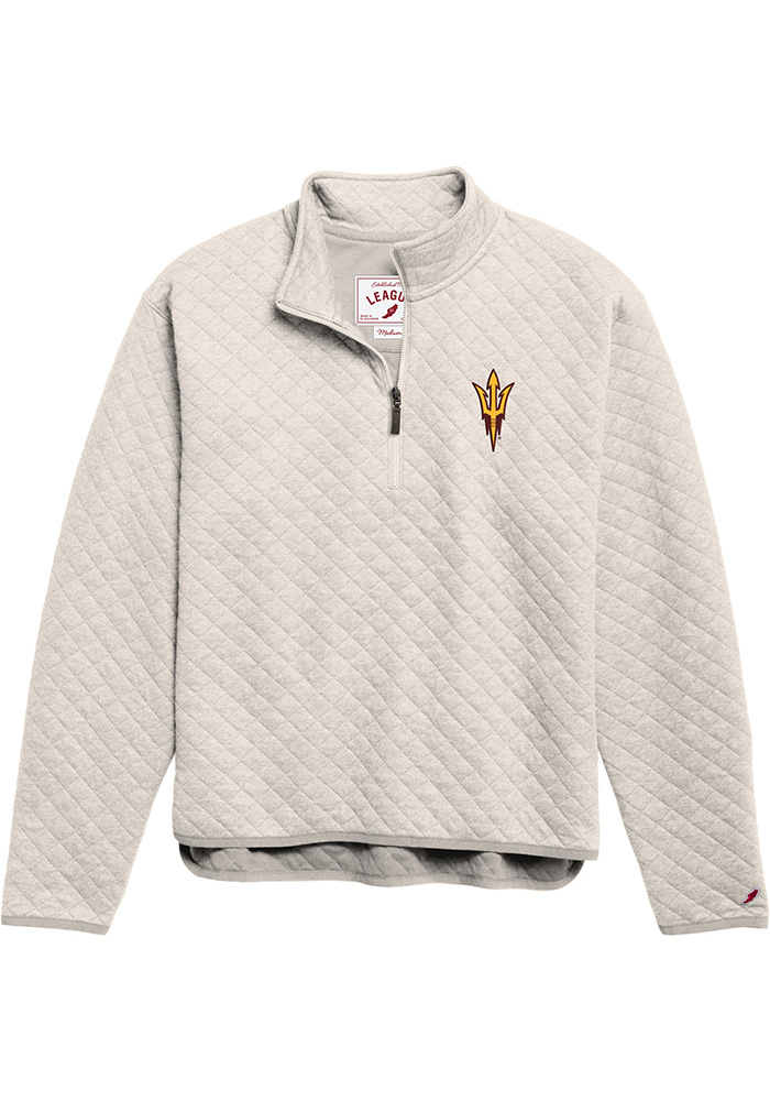 Arizona State Sun Devils League Womens IVORY Highland Quilted Long