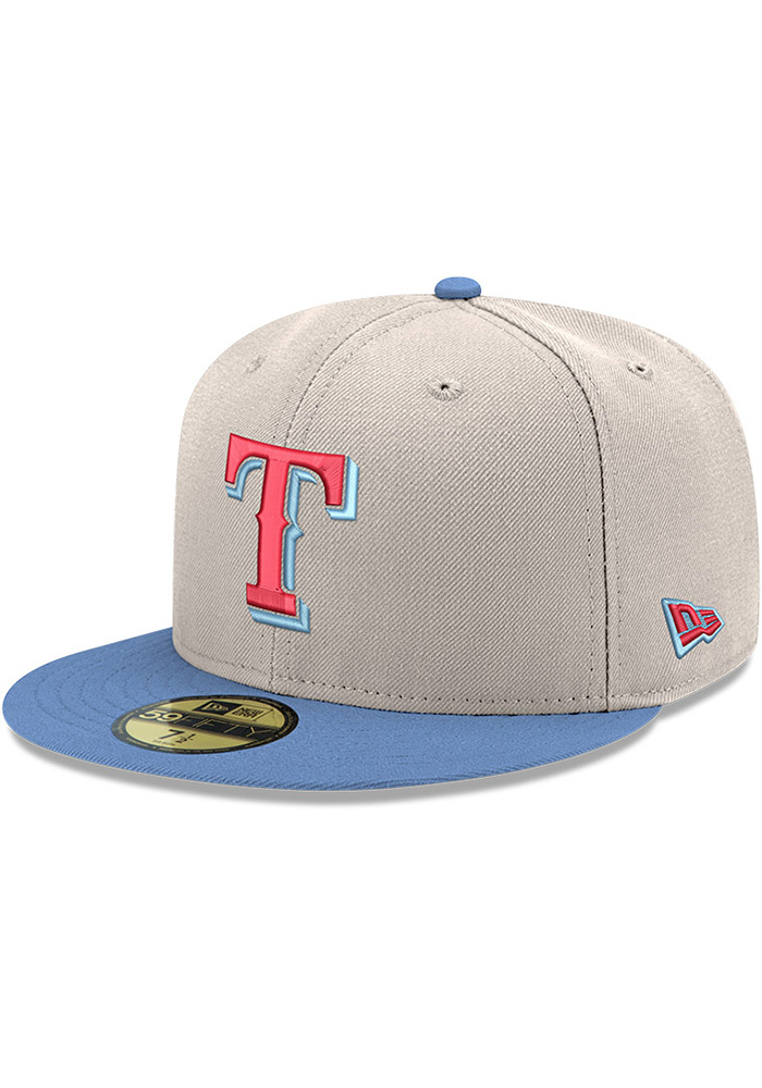 Texas Rangers Mens 2T Chrome Crown Sky Visor 59FIFTY CREAM New Era