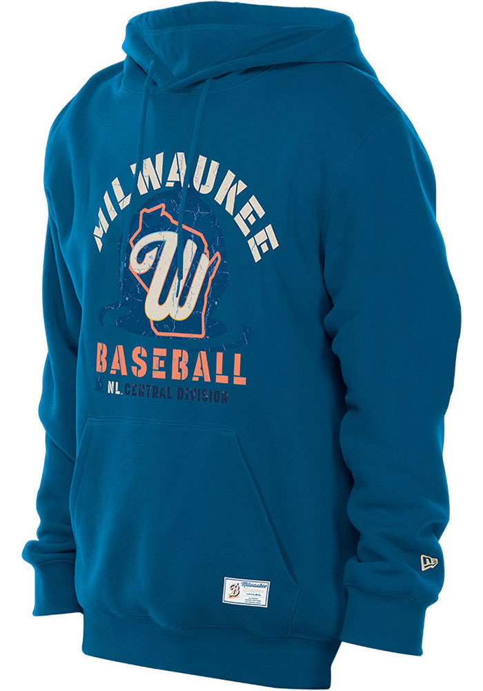 New Era Milwaukee Brewers Mens BLUE City Connect Hoodie - 375402796
