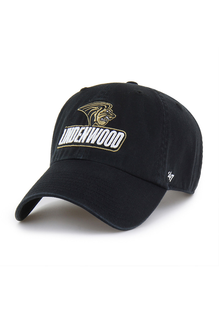 47 Lindenwood Lions BLACK Clean Up Adjustable Hat - 40134634