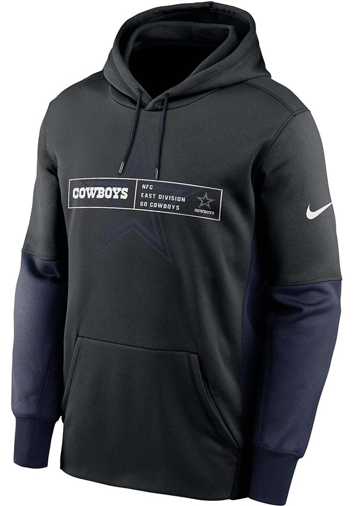 Dallas Cowboys Mens Nike BLACK THERMA COLOR BLOCK Hood - 41024600