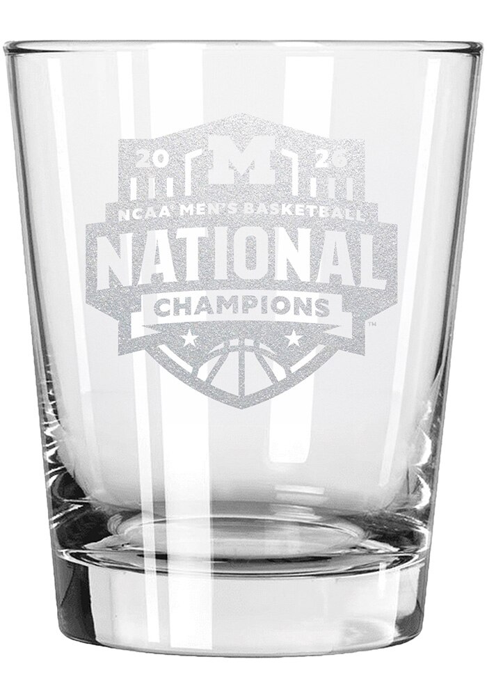 Michigan Wolverines White MBB National Champs 2026 15oz Etched