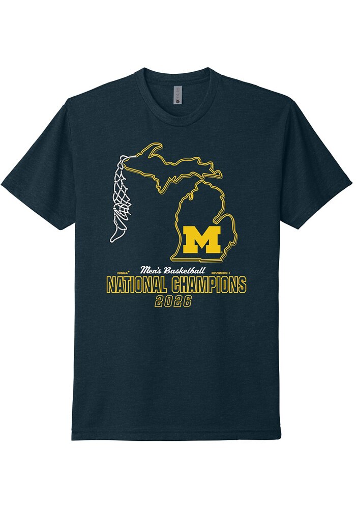 Summit Sportswear Michigan Wolverines NAVY MBB National Champs