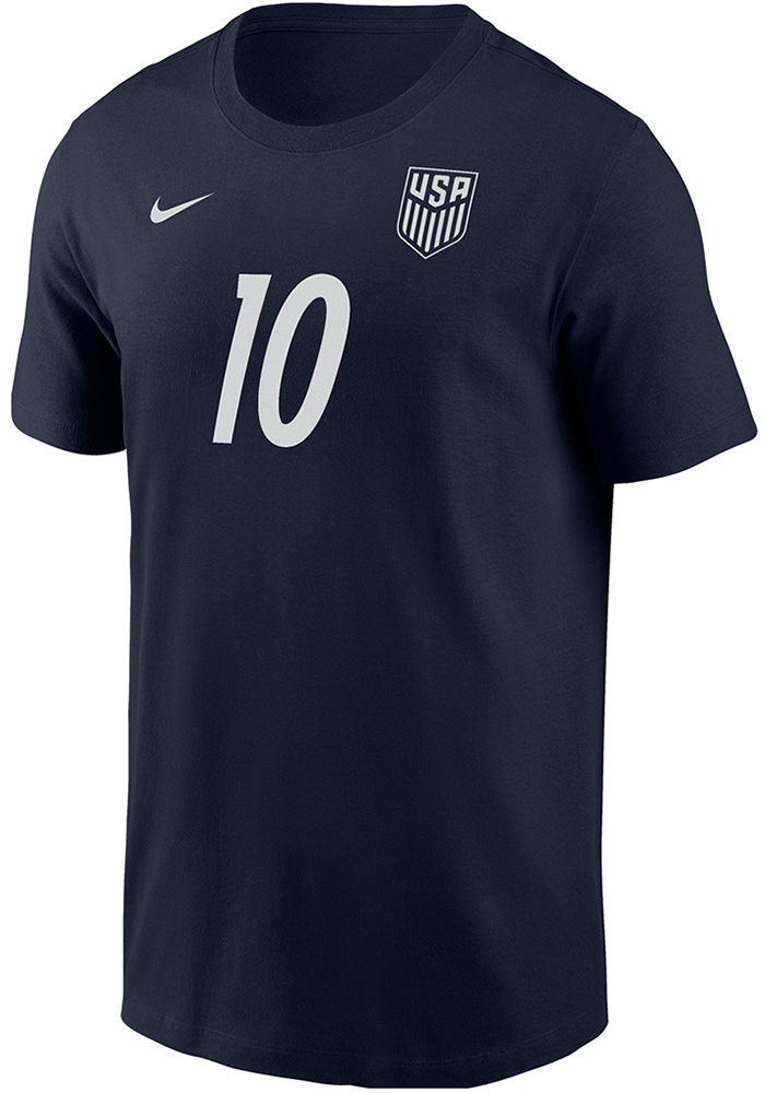 短袖 サッカーユニフォーム XL #4021 Christian Pulisic USMNT NAVY Away Short Sleeve Player T Shirt