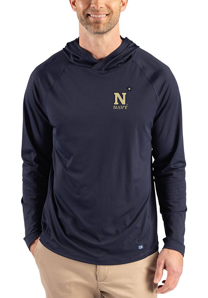 Navy Midshipmen Mens Cutter and Buck NAVY Prospect Eco Hoodie