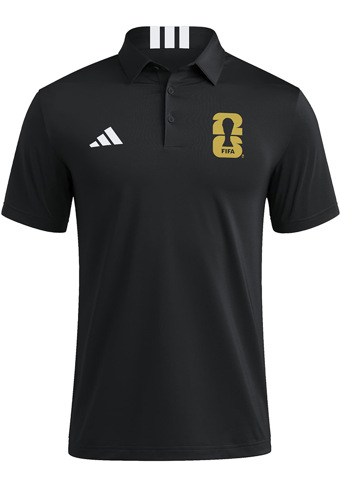 Adidas FIFA Mens Offical Emblem BLACK Short Sleeve Polo - 479011272