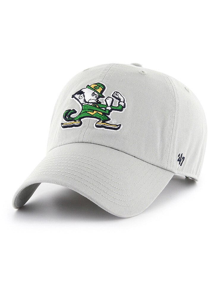 47 Notre Dame Fighting Irish GRAY Clean Up Adjustable Hat - 48002476