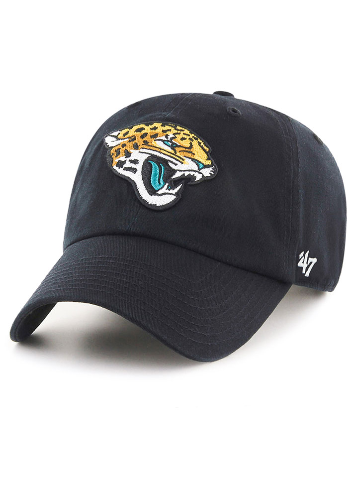47 Jacksonville Jaguars BLACK Clean Up Adjustable Hat - 48004869