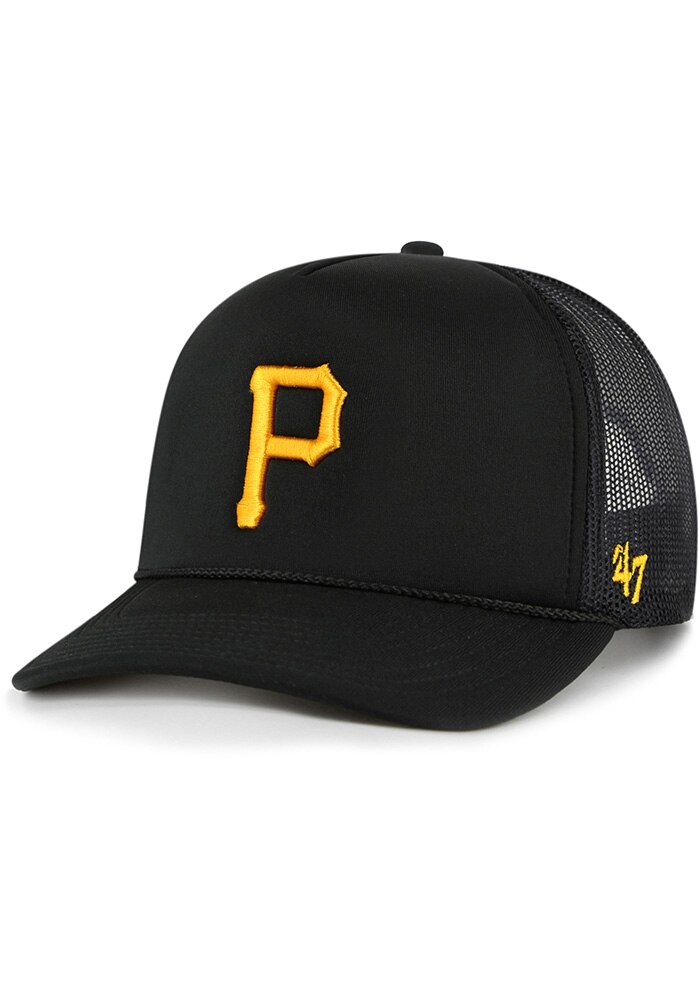 47 Pittsburgh Pirates BLACK Foam Front Mesh Trucker Adjustable Hat