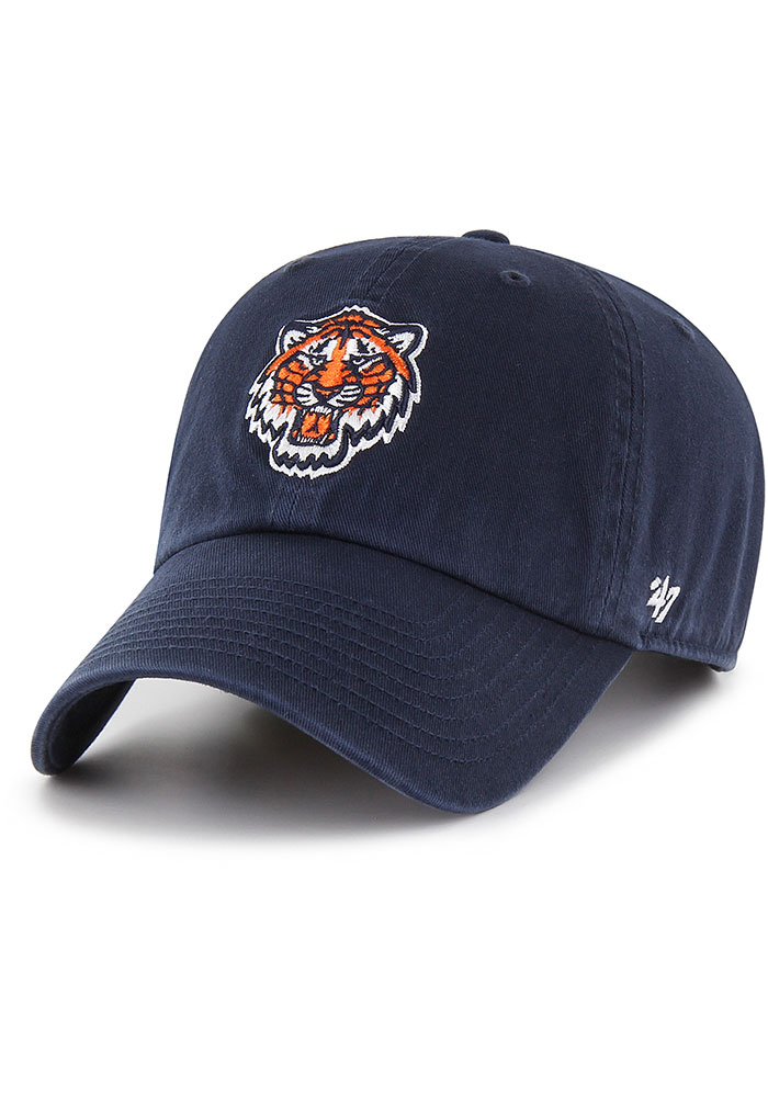 47 Detroit Tigers NAVY Alt Tiger Head Clean Up Adjustable Hat