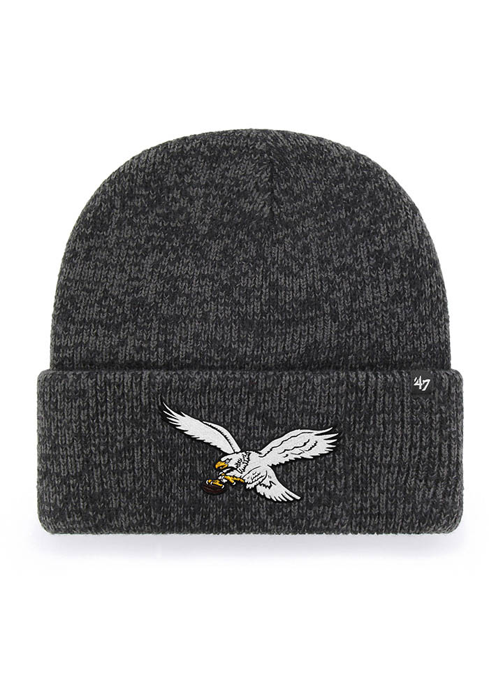 Philadelphia Eagles 47 BLACK Retro Brain Freeze Cuff Knit Hat
