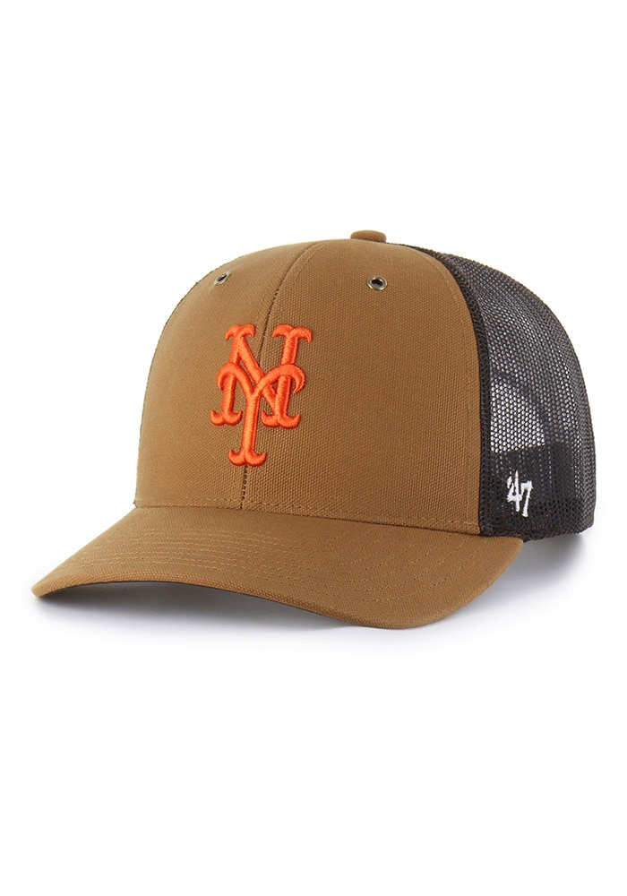 47 New York Mets BROWN Carhartt Trucker Adjustable Hat - 48025964
