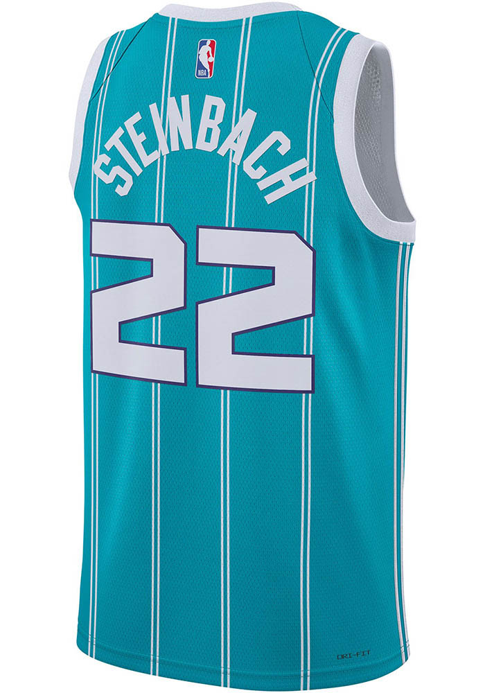 Hannes Steinbach Mens TEAL Charlotte Hornets Icon Swingman Jersey