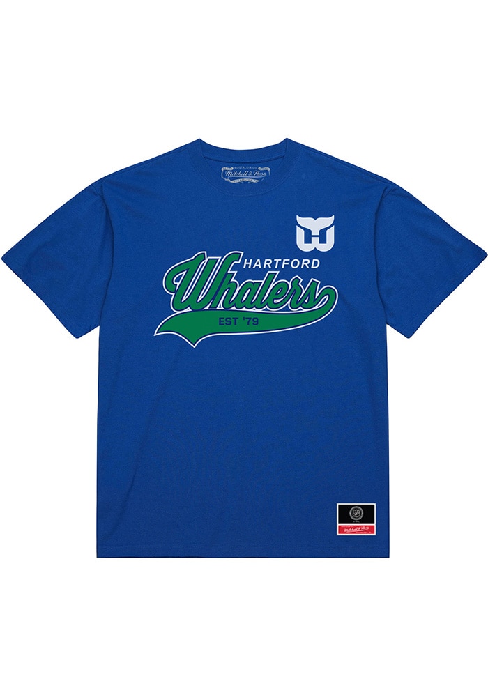 Mitchell and Ness Hartford Whalers NAVY Sweep Arch Short Sleeve T