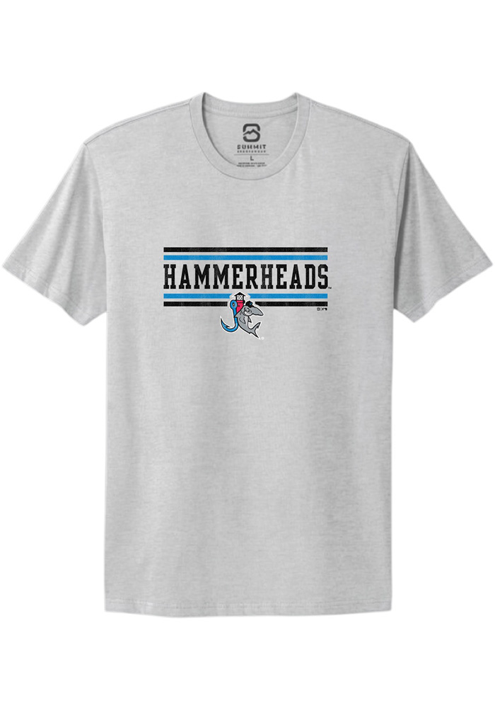 Jupiter Hammerheads GREY HEATHER Double Bars Short Sleeve T Shirt