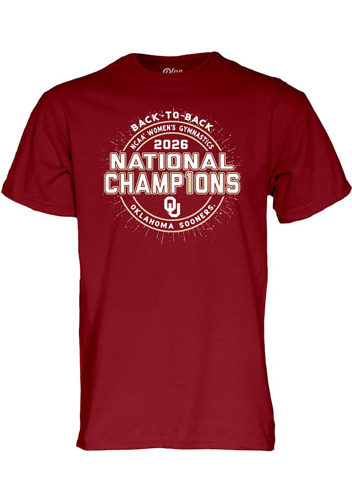 トップス everyone back logo check down shirt XL Blue 84 Oklahoma Sooners CRIMSON 2026 Women's Gymnastics National