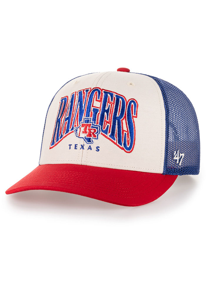47 Texas Rangers White Retro Drawbridge Trucker Adjustable Hat