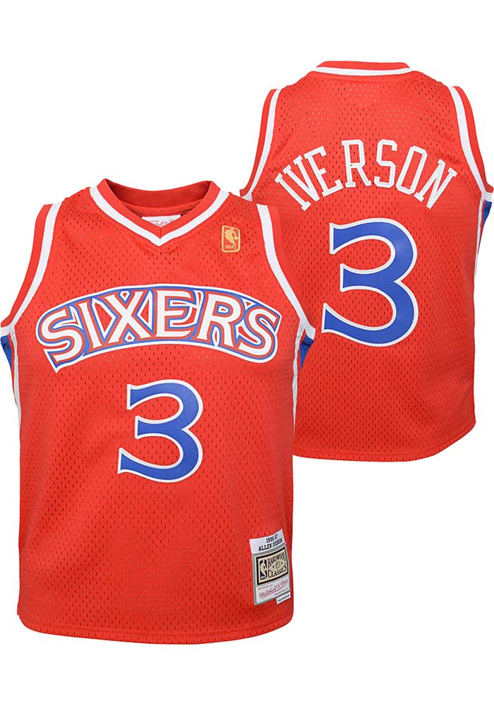 Philadelphia 76ers Allen Iverson Youth Red NBA Swingman Basketball