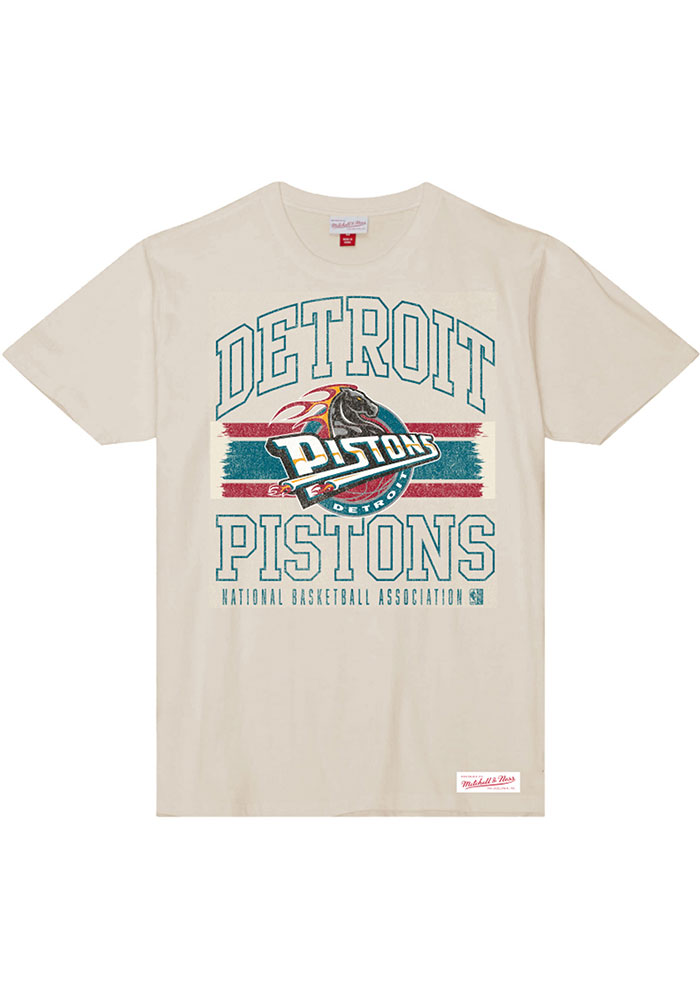Mitchell and Ness Detroit Pistons CREAM Logo Lockup Retro Logo