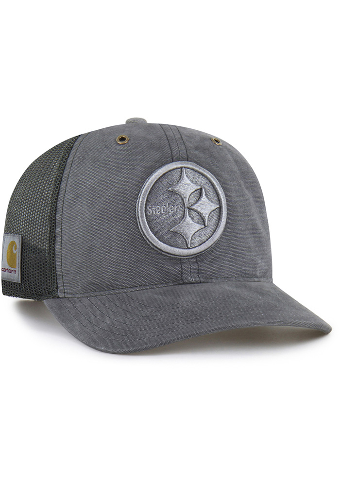 47 Pittsburgh Steelers CHARCOAL Garment Dyed Trucker Adjustable