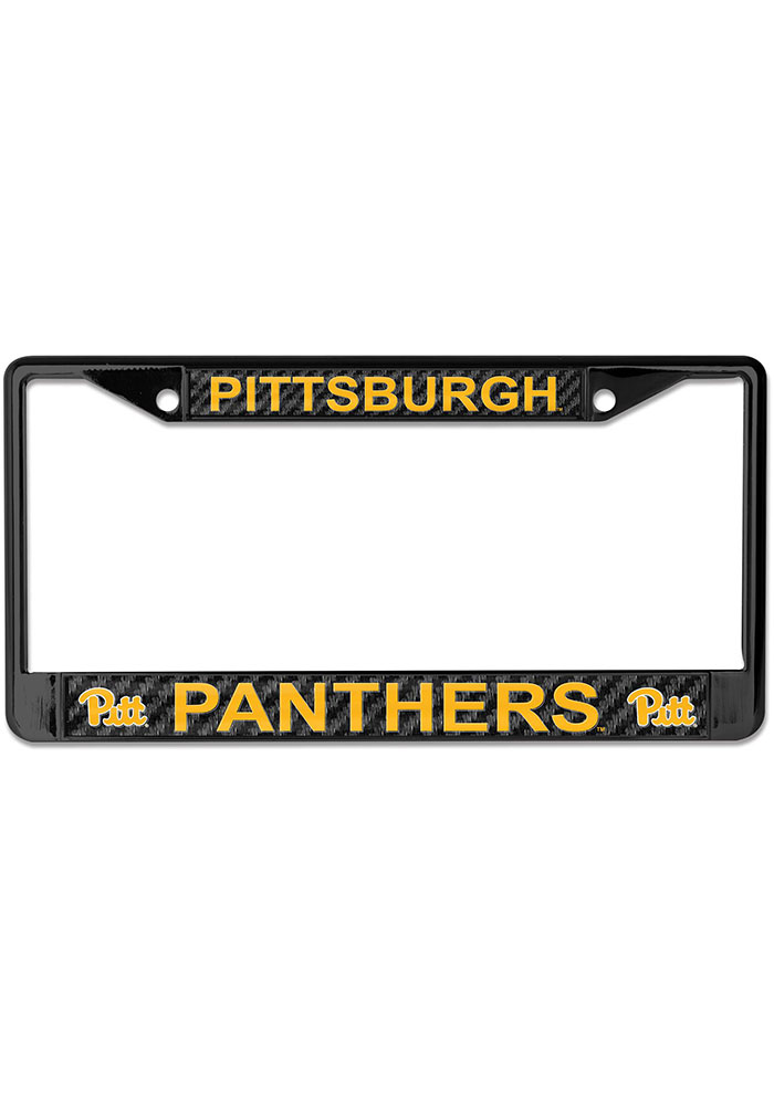 Pitt Panthers Carbon Fiber License Plate Frame - Black