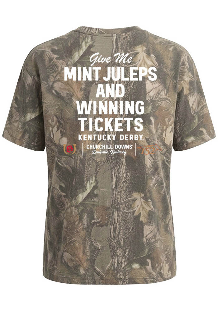 Kentucky Derby CAMO Mint Julep Winning Ticket Short Sleeve Fashion