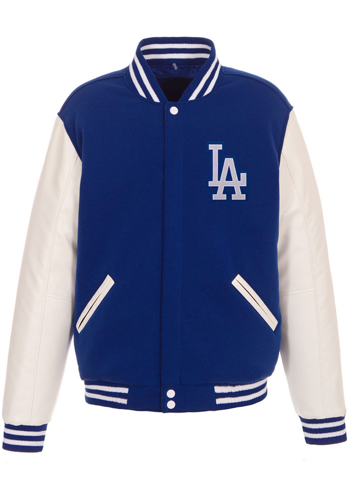 Los Angeles Dodgers Mens Reversible Fleece Faux Leather BLUE