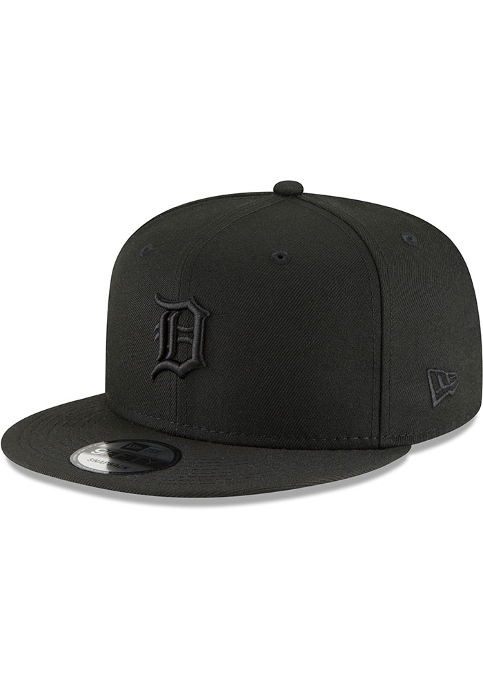 Detroit Tigers New Era BLACK Tonal Basic 9FIFTY Snapback Hat
