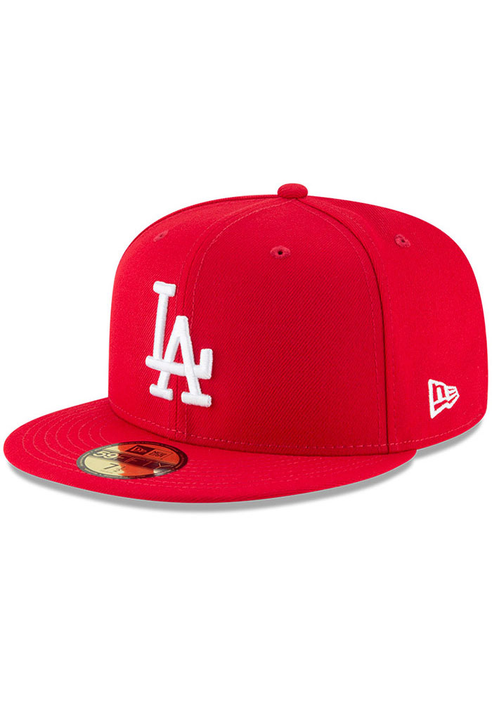 Los Angeles Dodgers Mens Basic 59FIFTY Red New Era Fitted  display picture 3
