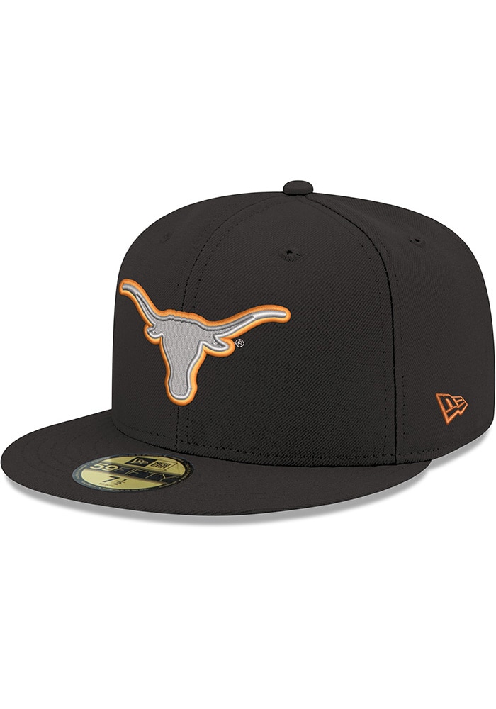 Texas Longhorns Mens Pop 59FIFTY BLACK New Era Fitted Hat - 59004866