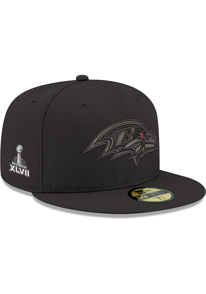 Baltimore Ravens Mens Tonal Super Bowl Side Patch 59FIFTY BLACK