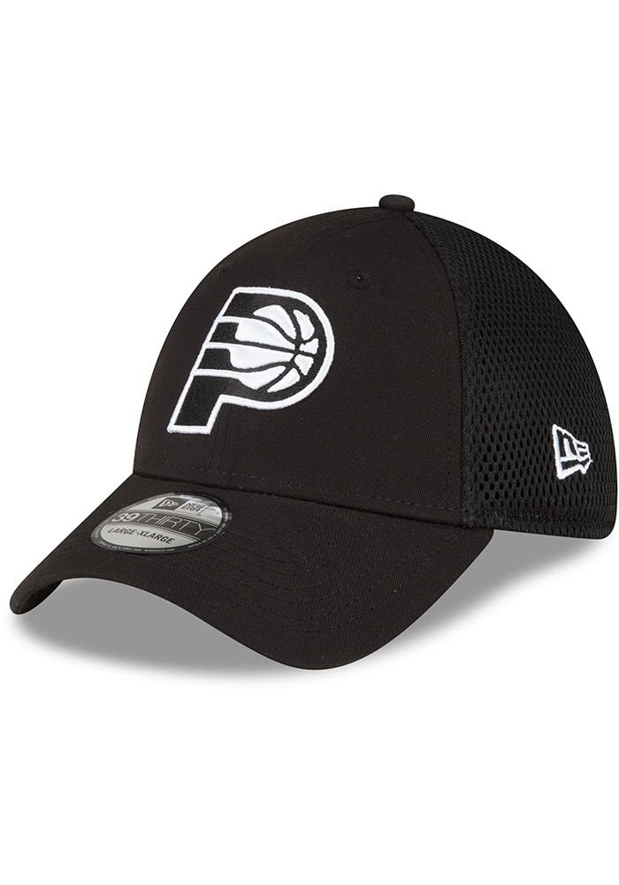 Indiana Pacers Mens White Logo Neo 39THIRTY BLACK New Era Flex Hat