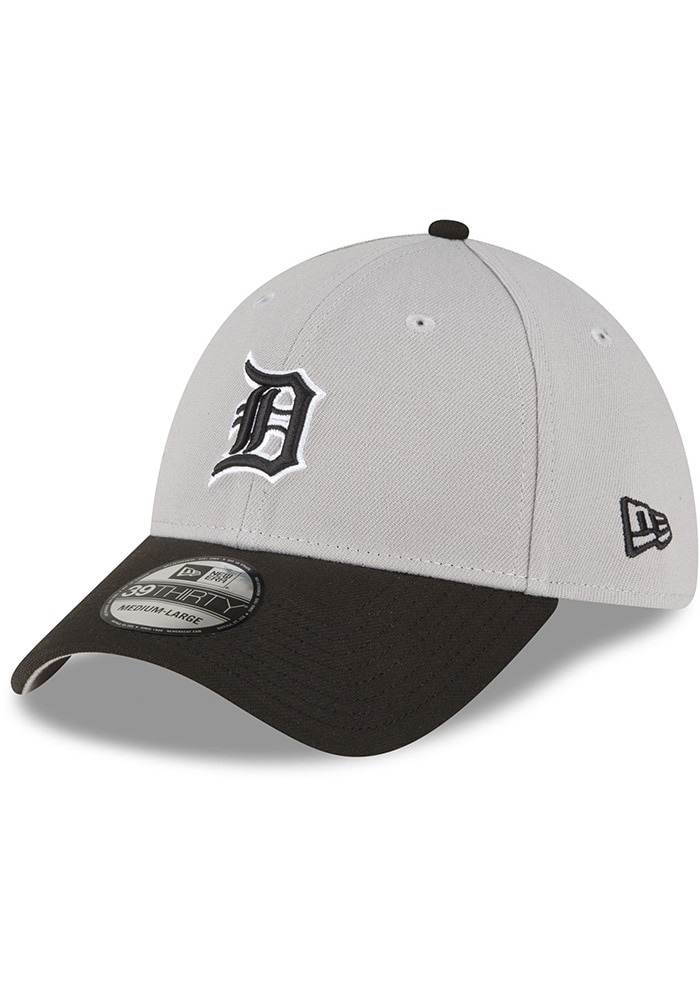 Detroit Tigers Mens 2T Team Classic 39THIRTY GRAY New Era Flex Hat