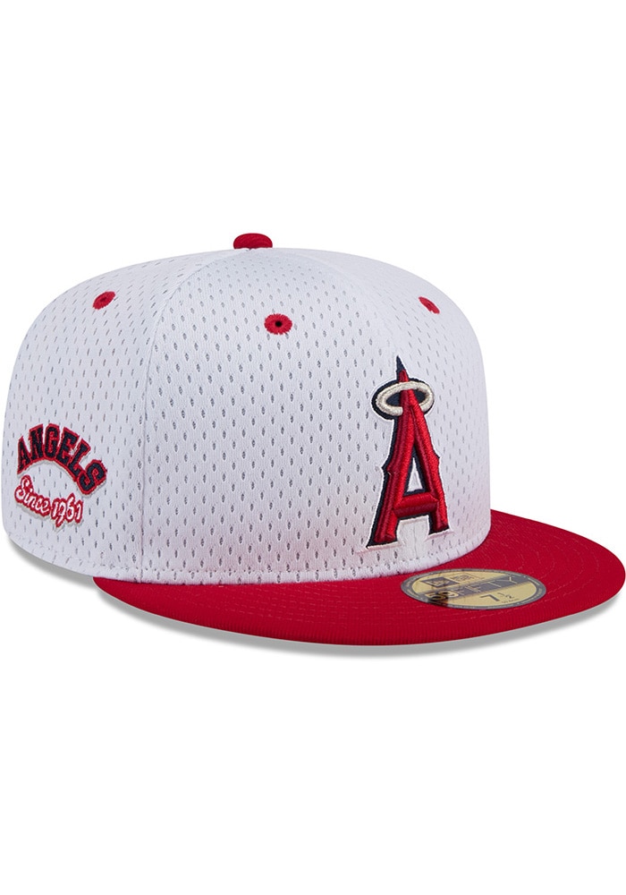 Los Angeles Angels Mens Throwback Jersey Mesh 2T 59FIFTY WHITE New