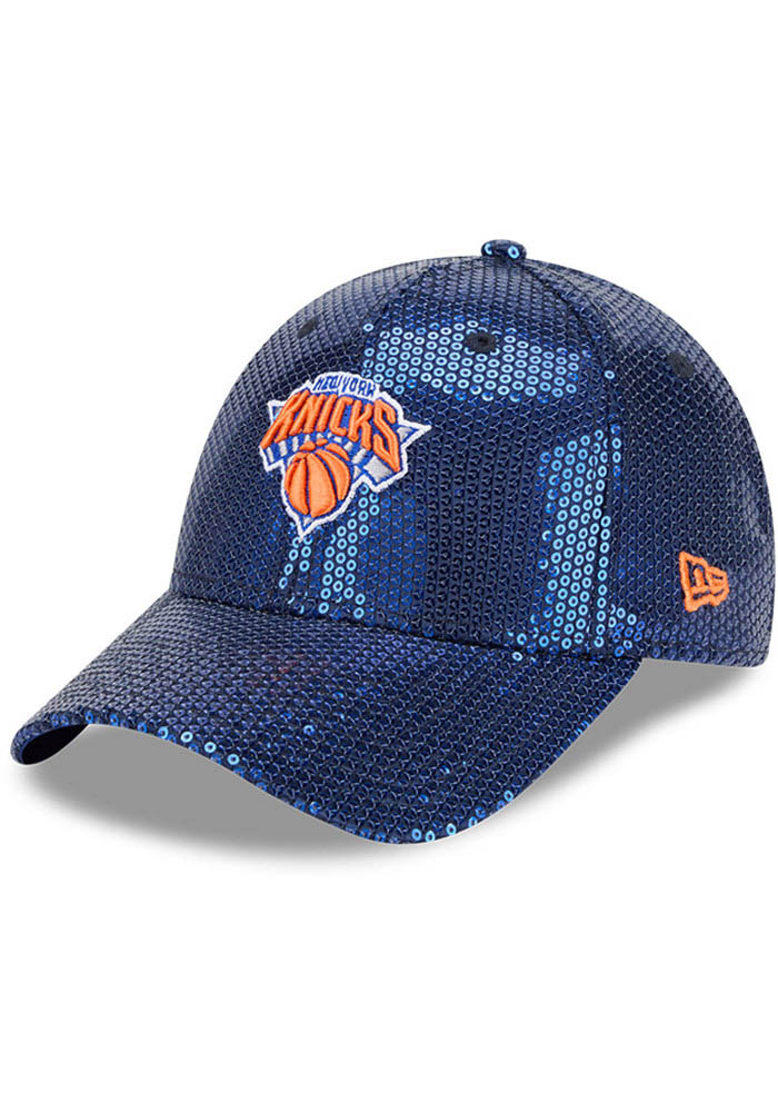 New York Knicks New Era Womens ROYAL Sequin 9FORTY Adjustable Hat