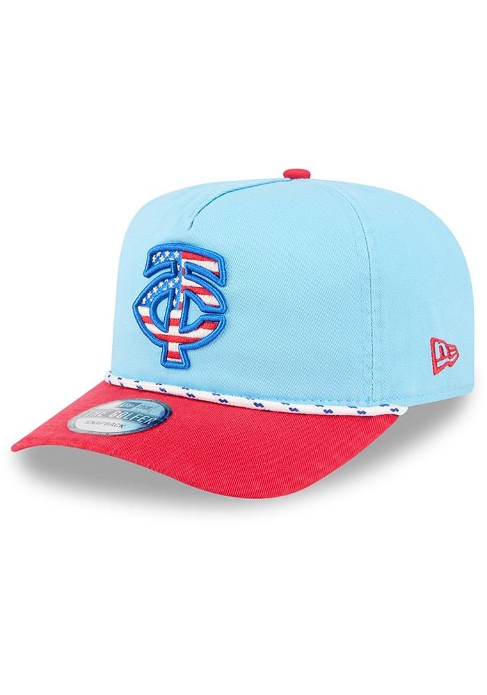 【US古着✨BABY L✨NORTH AMERICA TOUR✨2XL】 Minnesota Twins New Era LIGHT BLUE 2025 MLB 4th of July Golfer