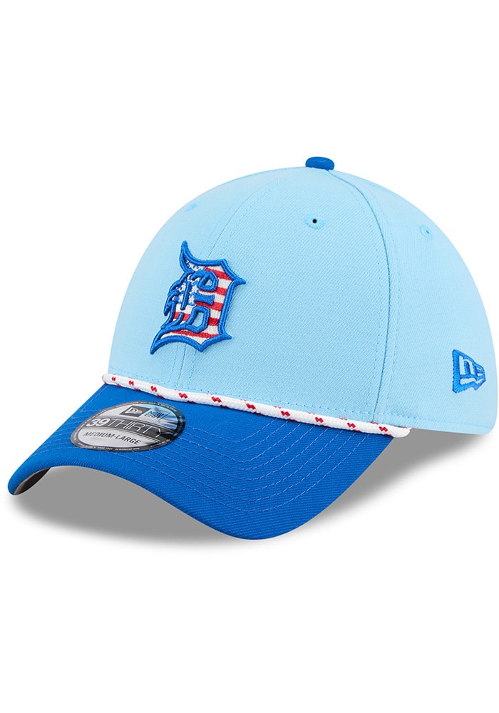 Detroit Tigers Mens 2025 MLB 4th of July 39THIRTY LIGHT BLUE New